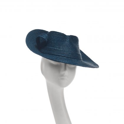 Nerida Fraiman - Cheeky bow trilby in French navy pedal straw