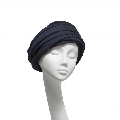 Nerida Fraiman - Italian pure wool knit softy gathered Aisha everyday beret in true navy