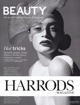 Nerida Fraiman - Metallic swirl wedding hat, Harrods Magazine