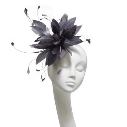 dark-grey-feather-fascinator