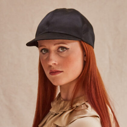 black-duchess-satin-jockey-style-cap-by-London-milliner-nerida-fraiman